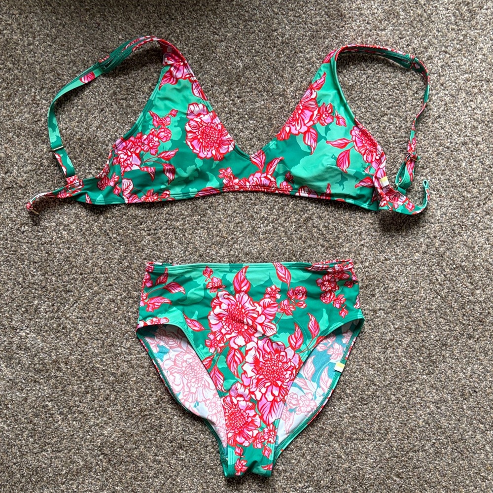 Summersalt Floral Bikini in Green and Pink